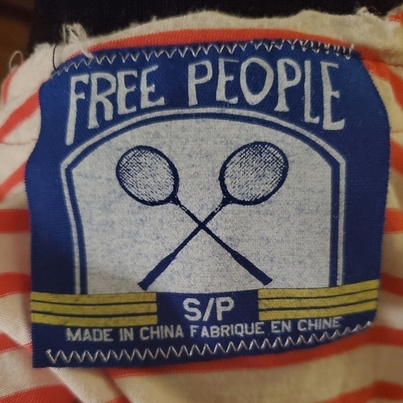 Free People Tank Stripes Peplum Orange Whi… - Picture 7 of 8